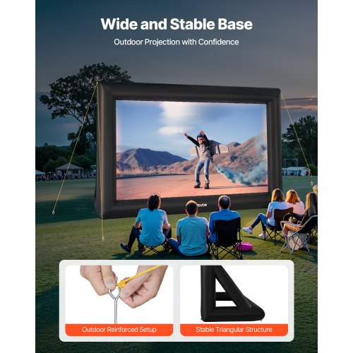 20FT Inflatable Projector Screen Inflatable Movie Screen Outdoor with 250W