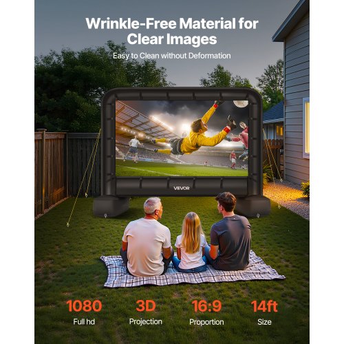 14 ft Inflatable Movie Screen 600D Washable Inflatable Projector Screen