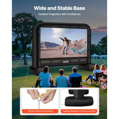 14 ft Inflatable Movie Screen 600D Washable Inflatable Projector Screen
