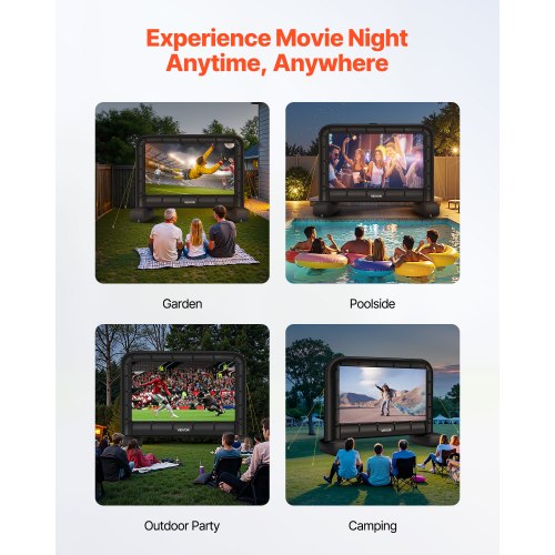 14 ft Inflatable Movie Screen 600D Washable Inflatable Projector Screen