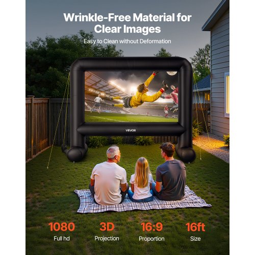 16FT Inflatable Movie Screen Inflatable Projector Screen with Portable