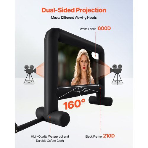 16FT Inflatable Movie Screen Inflatable Projector Screen with Portable