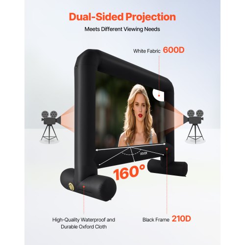 15FT Inflatable Movie Screen Inflatable Projector Screen with Portable