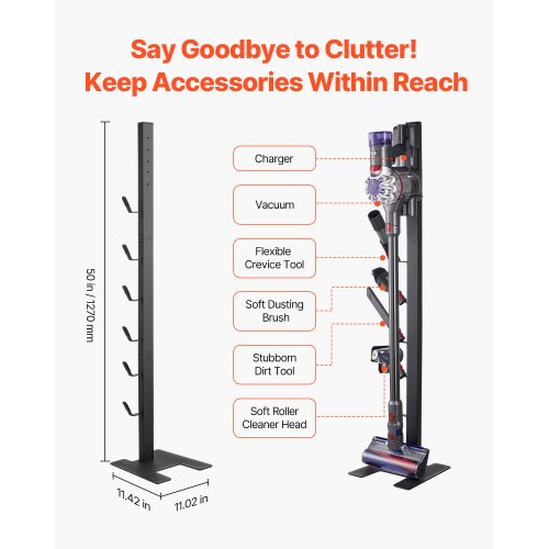 Vacuum Stand Compatible With Dyson V6 V7 V8 V10 V11 V15 Stable Vacuum