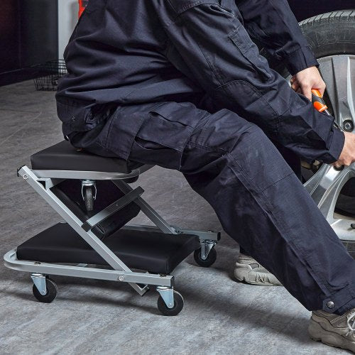 2 in 1 Z Creeper Seat Rolling Chair Auto Mechanics Shop Garage Work Stool – 300L