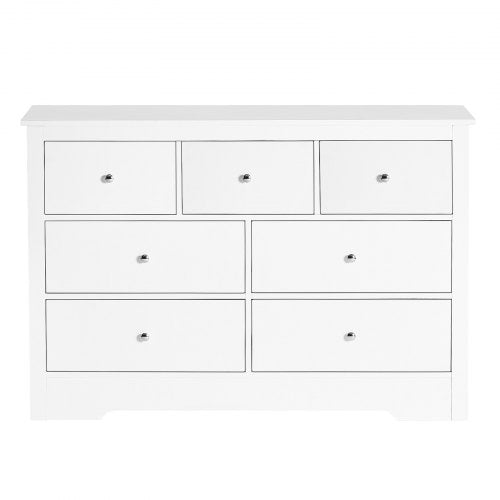 7 Drawer Dresser Wooden Chest of Drawers with Sliding with Antitip Device