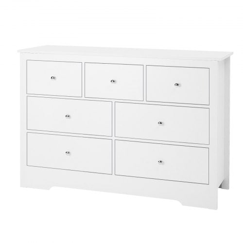 7 Drawer Dresser Wooden Chest of Drawers with Sliding with Antitip Device