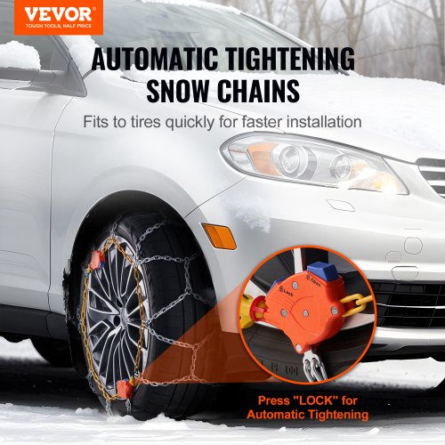 Auto Tightening Snow Chains Diamond Mesh Antislip Traction Wheel Chains – 8 MM