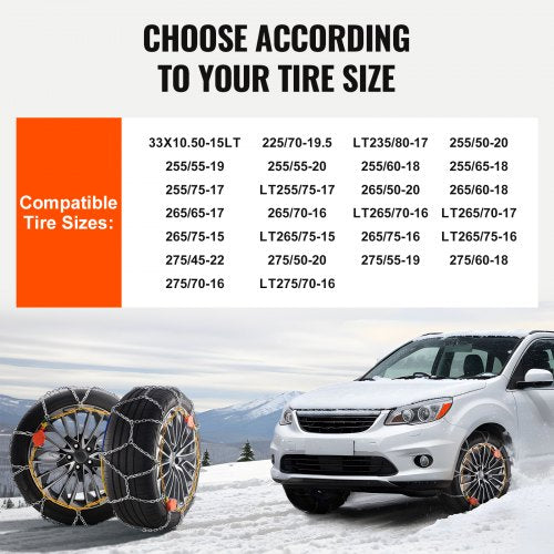 Auto Tightening Snow Chains Diamond Mesh Traction Wheel Chains for Antislip