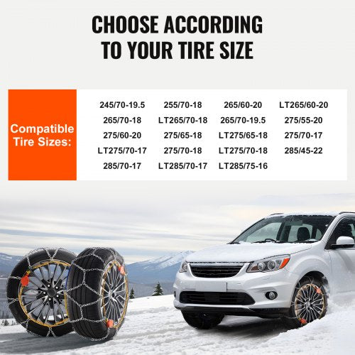Auto Tightening Snow Chains Diamond Mesh Traction Wheel Chains for Antislip