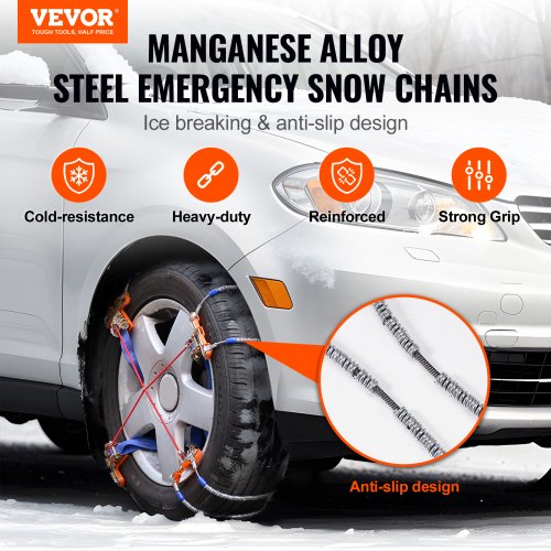 8 PCS Snow Chains Tire Traction Wheel Chains for Tire Width 92112