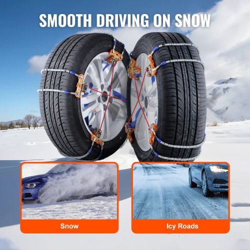 8 PCS Snow Chains Tire Traction Wheel Chains for Tire Width 92112