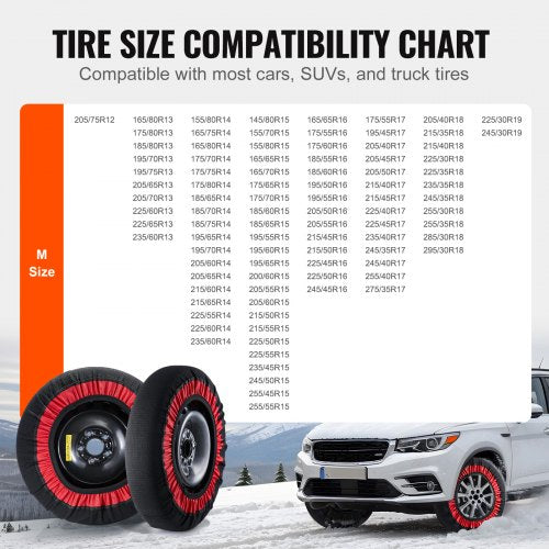 Thickened Snow Socks for Tires Polyester Fiber Tire Socks with Elastic