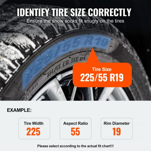 Thickened Snow Socks for Tires Polyester Fiber Tire Socks with Elastic