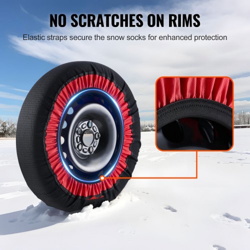 Thickened Snow Socks for Tires Polyester Fiber Tire Socks with Elastic