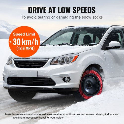 Thickened Snow Socks for Tires Polyester Fiber Tire Socks with Elastic