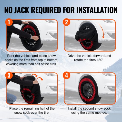 Thickened Snow Socks for Tires Polyester Fiber Tire Socks with Elastic