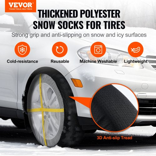 Thickened Snow Socks for Tires Full Coverage Tire Socks with Polyester