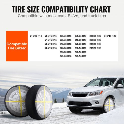 Thickened Snow Socks for Tires Full Coverage Tire Socks with Polyester