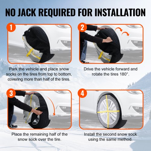 Thickened Snow Socks for Tires Full Coverage Tire Socks with Polyester