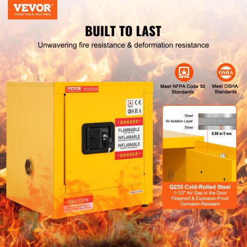 Flammable Cabinet 169 x 169 x 182 Galvanized Steel Safety Cabinet