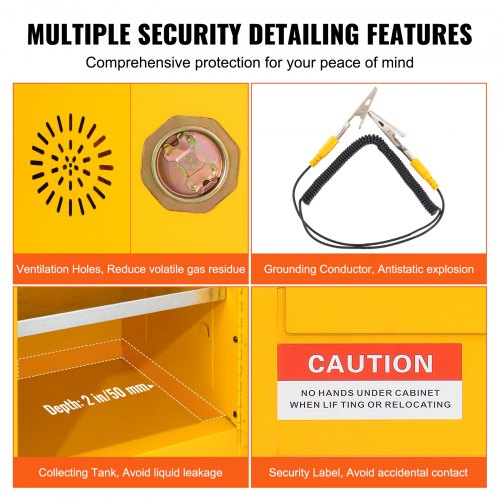 169 x 169 x 22 Flammable Cabinet Galvanized Steel Safety Cabinet