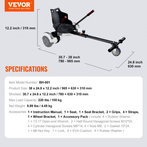 Hoverboard Seat Attachment Compatible with All 65 8 85 10