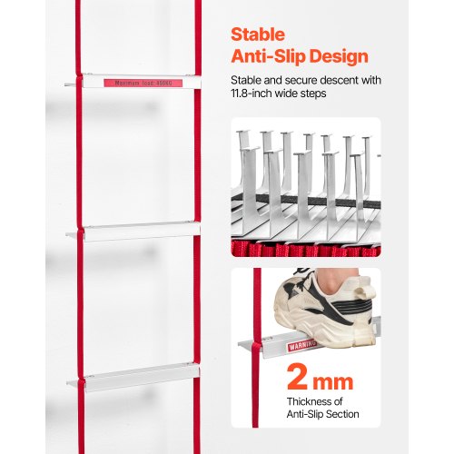 Fire Escape Ladder 2Story 13FT Retractable Emergency Fire Ladder