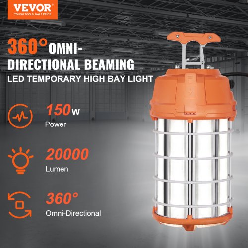 LED Portable Work Lamp 150W 20000lm 5000K Durable WaterResistant