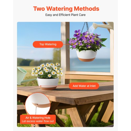 Hanging Planters 10 Inch SelfWatering Hanging Planter 2 Pack Flower Pots