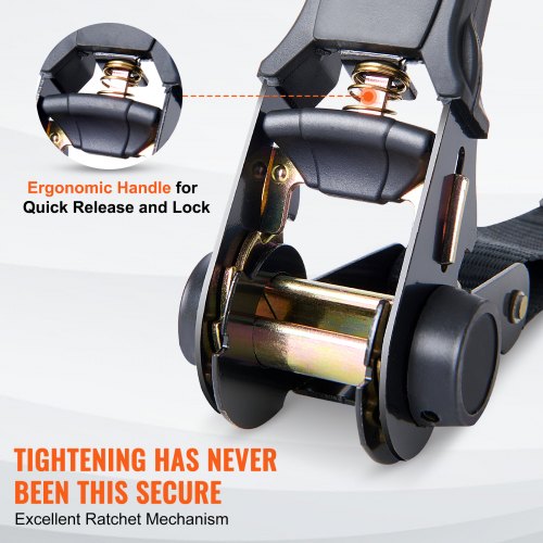 Ratchet Tie Down Straps 4PK 2200 lb Max Break Strength Includes 4