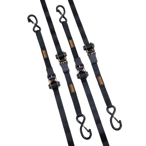 Ratchet Tie Down Straps 4PK 2200 lb Max Break Strength Includes 4