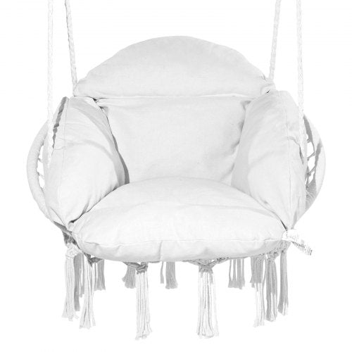 Hanging Hammock Swing Chair Macramé Hanging Chair with Cushion and Mounting