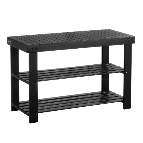 Shoe Rack Bench 3Tier Bamboo Entryway Bench Shoe Storage Organizer Holds