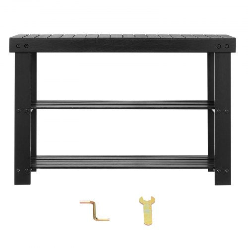 Shoe Rack Bench 3Tier Bamboo Entryway Bench Shoe Storage Organizer Holds