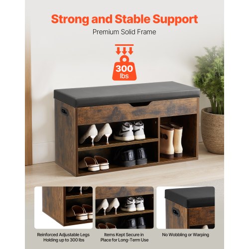 Entryway Shoe Bench 317 x 120 x 17.5 Inch Shoe Storage Organizer with Lift Top