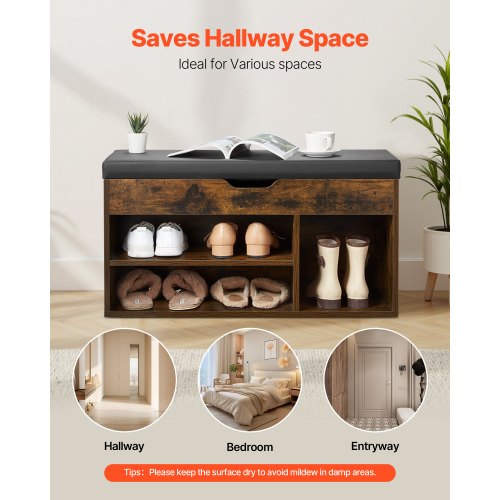 Entryway Shoe Bench 317 x 120 x 17.5 Inch Shoe Storage Organizer with Lift Top
