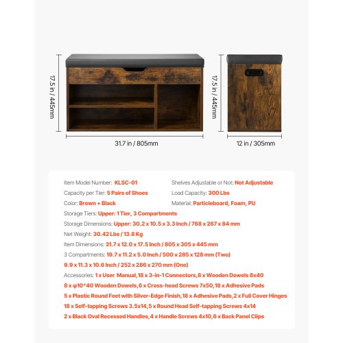 Entryway Shoe Bench 317 x 120 x 17.5 Inch Shoe Storage Organizer with Lift Top