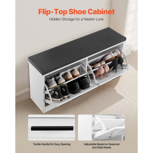Entryway Shoe Storage Bench 394 x 120 x 18.7 Inch Shoe Organizer with Flip
