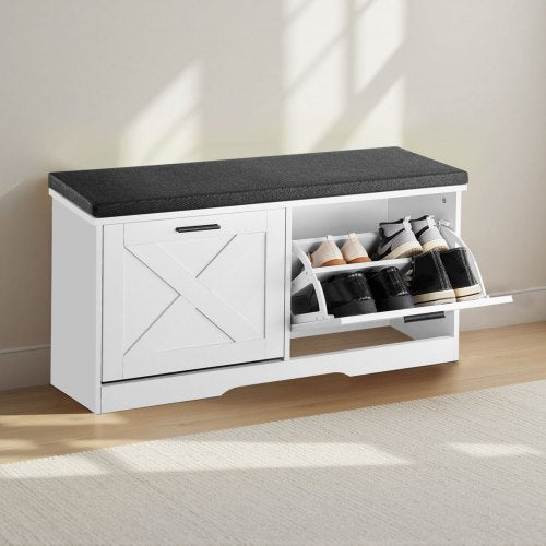 Entryway Shoe Storage Bench 394 x 120 x 18.7 Inch Shoe Organizer with Flip