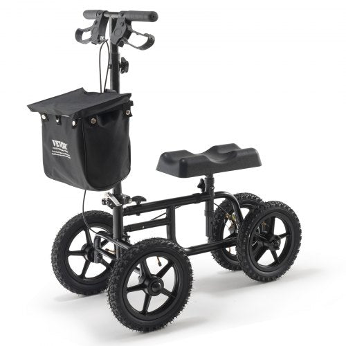 Folding Knee Scooter Carbon Steel Steerable Knee Walker with HeightAdjustable