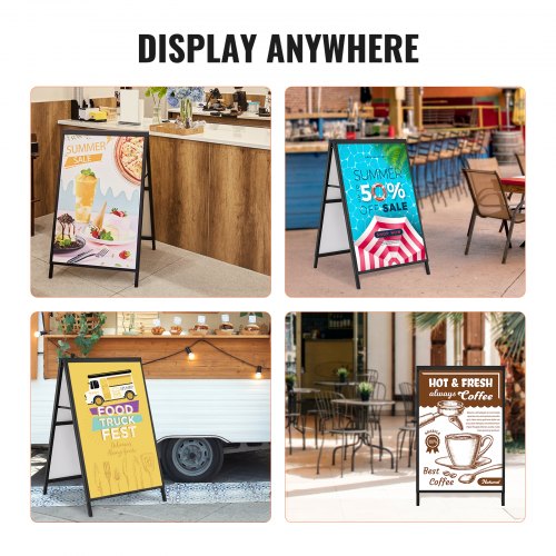 A Frame Sidewalk Sign 24x36 Inch Heavy Duty Slidein Signboard Holder