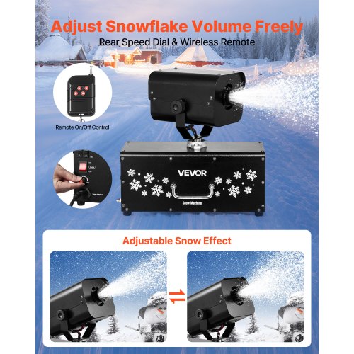 Snow Machine 1200W 90° Shaking Head Snow Maker with Wireless Remote
