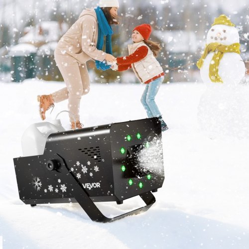 1500W Snow Machine with RGB DMX512 Signal Control 9 LED Lights Wireless