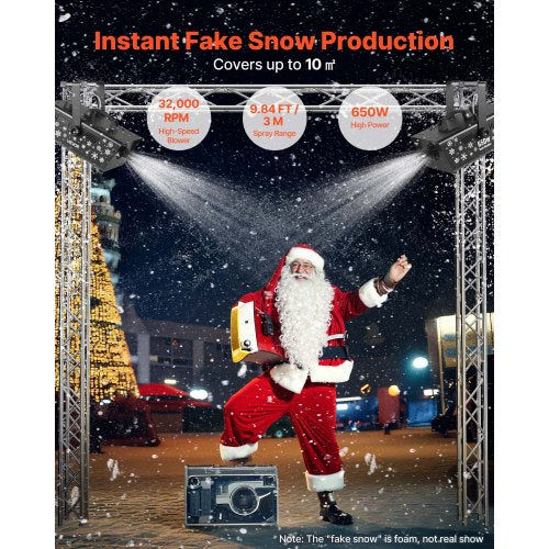 Snow Machine 650W HandheldHanging Fake Snow Maker Snowmaking Machine