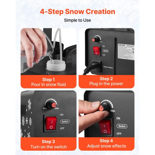 Snow Machine 650W HandheldHanging Fake Snow Maker Snowmaking Machine