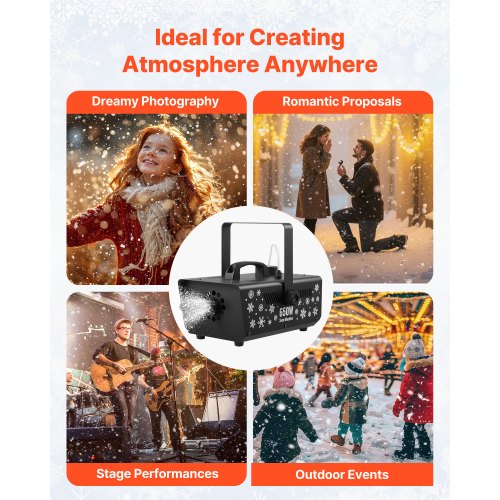 Snow Machine 650W HandheldHanging Fake Snow Maker Snowmaking Machine