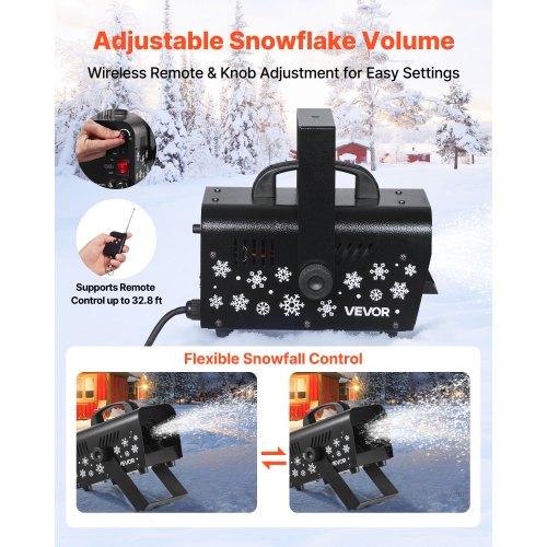 Snow Machine 800W HandheldHanging Snow Maker Portable Wireless Remote