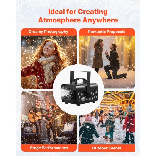 Snow Machine 800W HandheldHanging Snow Maker Portable Wireless Remote