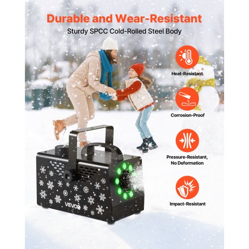 900W Snow Machine with 9 LED RGB Lights 12 LED Lighting Colors and Wireless